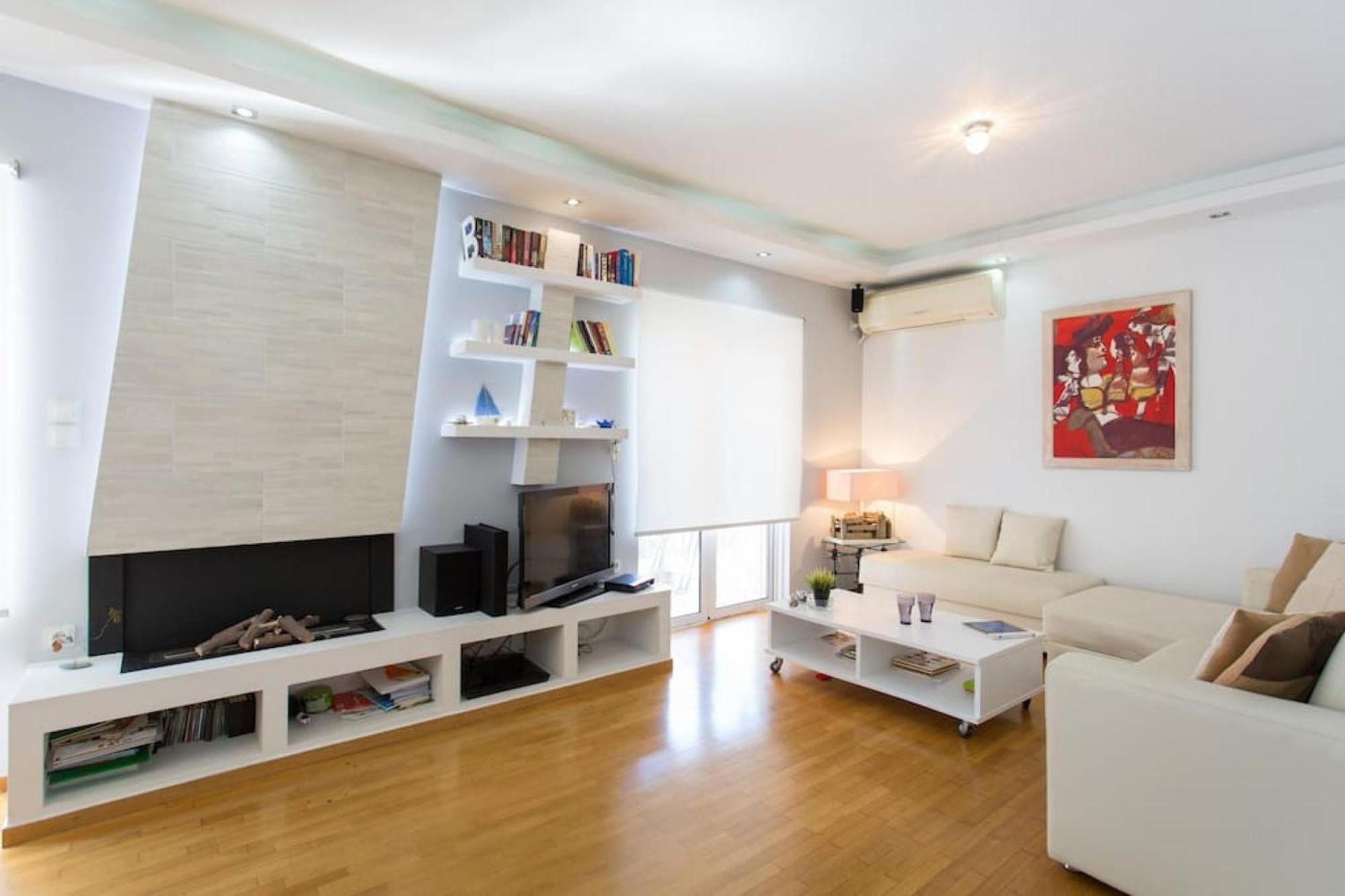 One Block From The Sea Family House At Floisvos Apartment Athena Bagian luar foto